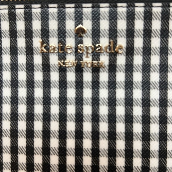 NWT Kate Spade Lucy Jazzy Gingham Printed Medium L-Zip Wristlet - Picture 3 of 9